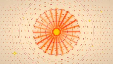 Vibrant Motion of Sunburst Pattern with Radiating Lines in Dynamic Animation. Stock Footage 338313665