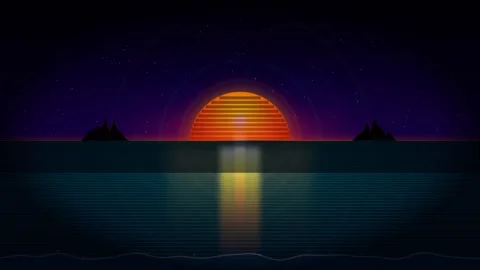 Vibrant Motion of Sunset Over Ocean with Colorful Sky and Reflection. Stock-Footage 342525274