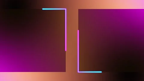 Vibrant multi color neon border for tech themed backgrounds, live streaming Vídeos de archivo 334084574