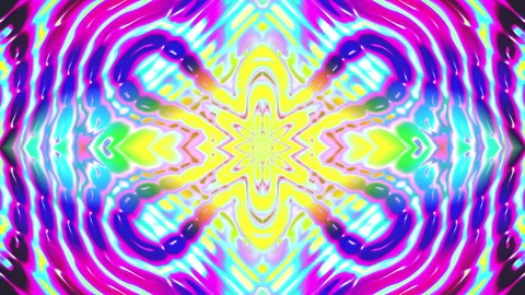 Vibrant Multi-Color Psychedelic Liquid Silk Kaleidoscope Abstract Background  Stock Footage 344045569
