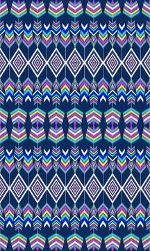 Vibrant Multi-color Seamless Modern Ikat Pattern Stock Illustration