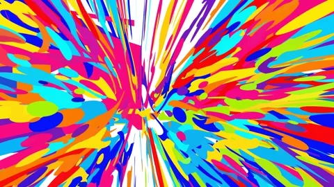 Vibrant multi colored fluid ink swirl and psychedelic paint splash animation Stock Footage 335348672