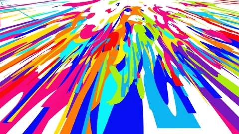 Vibrant multi colored fluid ink swirl and psychedelic paint splash animation Stock Footage 335348693