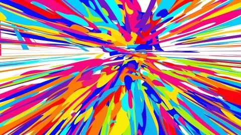 Vibrant multi colored fluid ink swirl and psychedelic paint splash animation Stock Footage 335348698