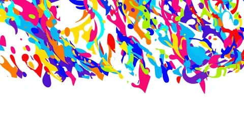 Vibrant multi colored fluid ink swirl and psychedelic paint splash animation Stock Footage 335348726