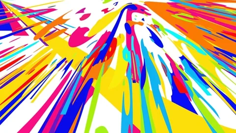 Vibrant multi colored fluid ink swirl and psychedelic paint splash animation Stock Footage 335348737