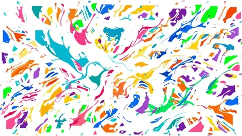 Vibrant multi colored paint splatter and dynamic ink burst animation Stock Footage 335194490