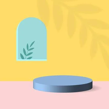 A vibrant, multi-colored pedestal background designed for product photography Stock Illustration