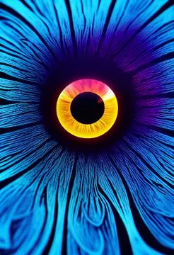 Vibrant Multi Coloured Eye Iris Flower Petals Abstract Detail Macro Illustration Illustrazione stock