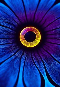Vibrant Multi Coloured Eye Iris Flower Petals Abstract Detail Macro Illustration Illustrazione stock
