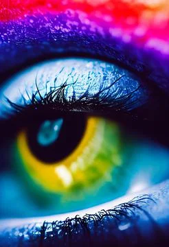 Vibrant Multi Coloured Human Eye Iris Abstract Detail Macro Illustration Illustrazione stock