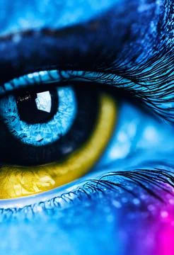 Vibrant Multi Coloured Human Eye Iris Abstract Detail Macro Illustration Illustrazione stock