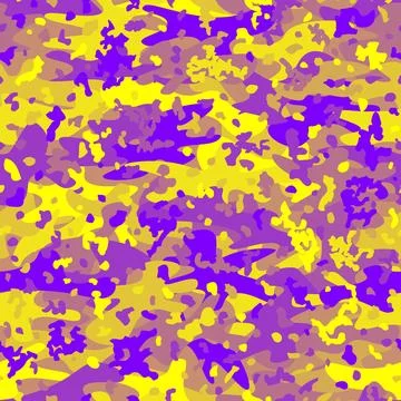 Vibrant multicolor camouflage pattern with purple and yellow tones background Stock Illustration