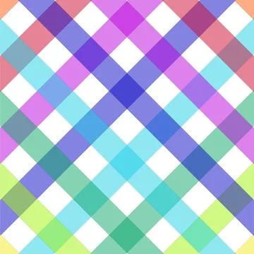 Vibrant multicolor checkered pattern with white background Stock Illustration