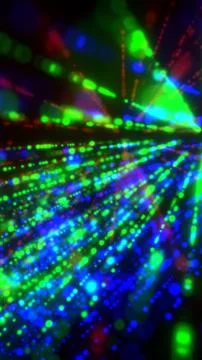 Vibrant multicolor light streaks forming a futuristic speed tunnel, symboli.. Stock Illustration