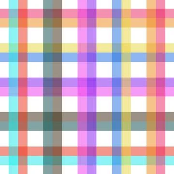 Vibrant multicolor plaid pattern on white background Stock Illustration