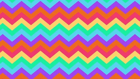 Vibrant multicolored chevron pattern moving horizontally across seamless Stock Footage 344582976