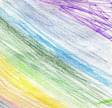 Vibrant Multicolored Crayon Scribble Background with Abstract Artistic Diag.. Stock Illustration