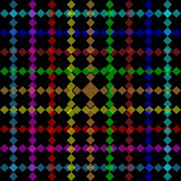 Vibrant multicolored diamond pattern on black background 스톡 일러스트