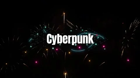 Vibrant multicolored fireworks display lighting up the night sky over a dark Stock Footage 343805368
