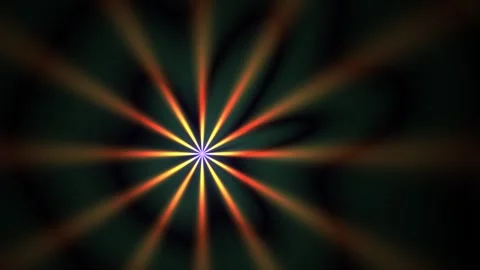 Vibrant multicolored light rays emanating from a central point on dark back.. Stock Footage 336258230