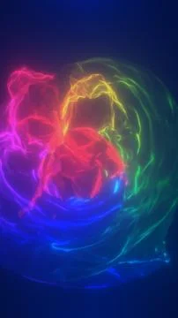 Vibrant multicolored light wave forming an abstract rainbow vortex 스톡 일러스트