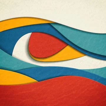 Vibrant multicolored paper cut background Stock Illustration