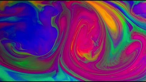 Vibrant Multicolored Psychedelic Fluid Motion Background Loop Stock Footage 343792679