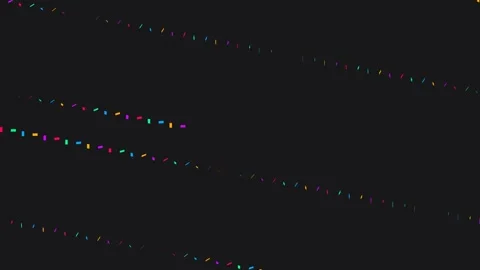 Vibrant multicolored string lights glowing against a deep black night backg.. Vídeo Stock 336263367