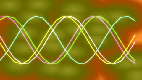 Vibrant Multicolored Wave Pattern Showing Abstract Frequency Signal Dynamics Stock Footage 333442295