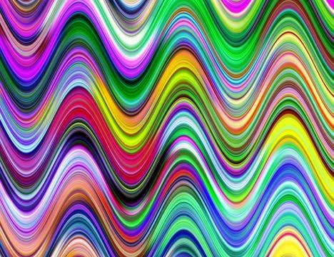 Vibrant multicolored waves illustration. Ilustración de archivo