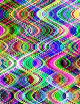 Vibrant multicolored waves illustration. Stock Illustration