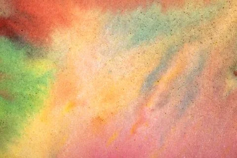 Vibrant multicolour watercolour paint background with blended colours Illustrazione stock