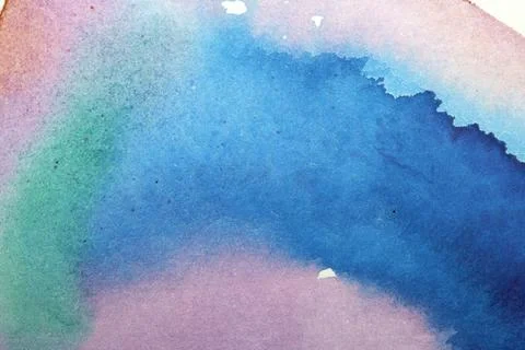 Vibrant multicolour watercolour paint background with blended colours Illustrazione stock