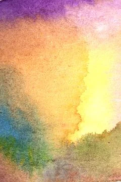 Vibrant multicolour watercolour paint background with blended colours Illustrazione stock