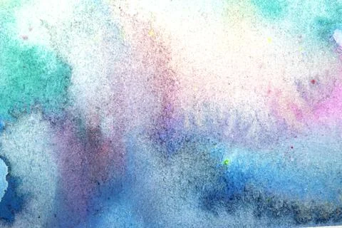 Vibrant multicolour watercolour paint background with blended colours Stock Illustration