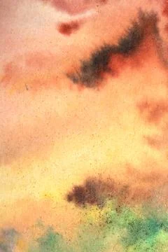 Vibrant multicolour watercolour paint background with blended colours Illustrazione stock