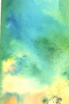 Vibrant multicolour watercolour paint background with blended colours Illustrazione stock