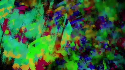 Vibrant Multicoloured Stop Motion Textured Cartoon Style Abstract Paint Brush Stock Footage 348124562