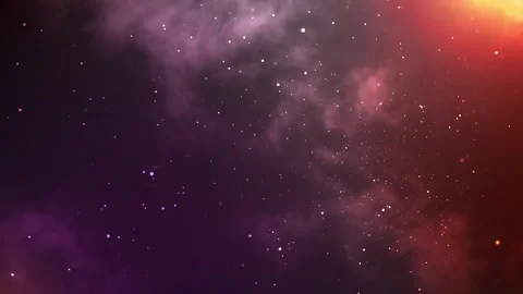 Vibrant nebula cloud and sparkling particles in cosmic abstract space background Stock Footage 333829391