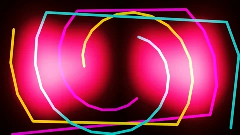 Vibrant Neon Abstract Swirling Circle Spiral Background Loop Stock Footage 336536231