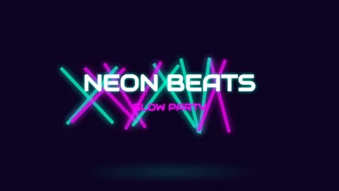 Vibrant Neon Beats Glow Party Typography Animation Background Loop Stock Footage 336889811