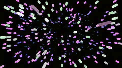 Vibrant neon bokeh lights explosion in dark background, party effect Vidéo 342207948