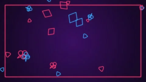 Vibrant neon cards create a dynamic and engaging tabletop game Video stock 327942983