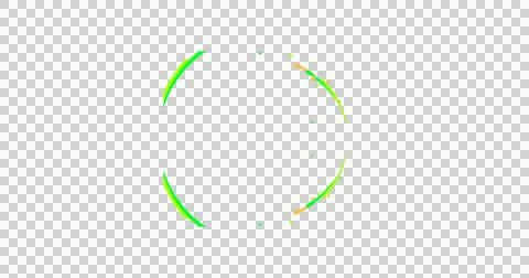 Vibrant neon circle with dynamic green and orange lights Stock Illustration
