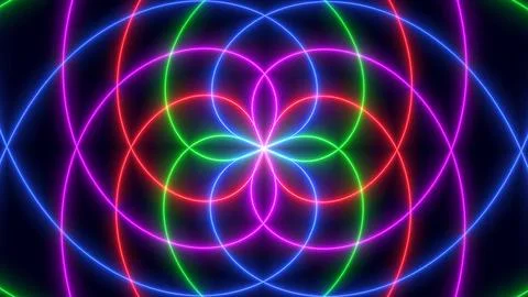 Vibrant Neon Circle Pattern 写真素材