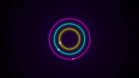 Vibrant Neon Circular Motion Abstract with Dynamic Color Rings for Digital Ar Video stock 342546105