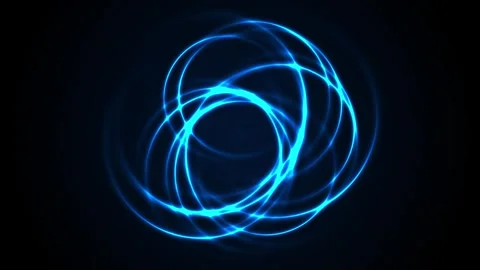 Vibrant neon circular spiral wavy lines abstract technology motion background Stock Footage 341552698