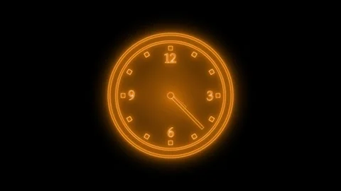 Vibrant Neon Clock Animation with Timer Countdown Stock Footage 308046312