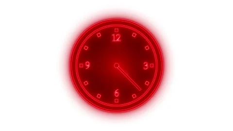 Vibrant Neon Clock Animation with Timer Countdown Stock Footage 308046327